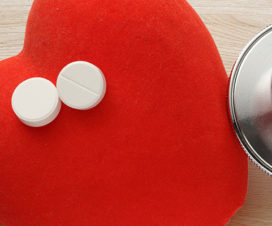  Paper heart with 2 aspirin